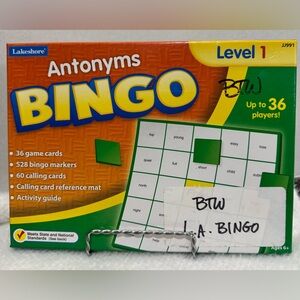 Pre- Loved Lakeshore Antonyms Bingo Level 1 Educational Game